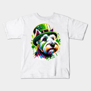 Glen of Imaal Terrier Enjoys Saint Patrick's Day Kids T-Shirt